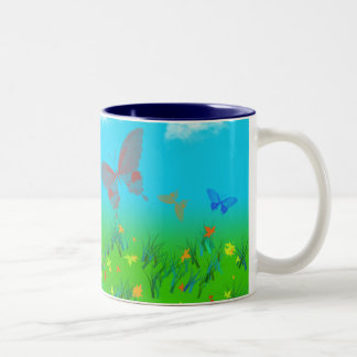 The waltz of the butterflies Two-Tone coffee mug