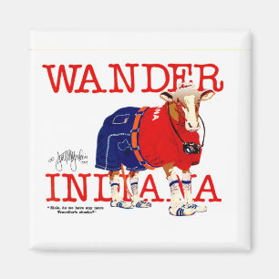 The Wander Indiana Cow Magnet