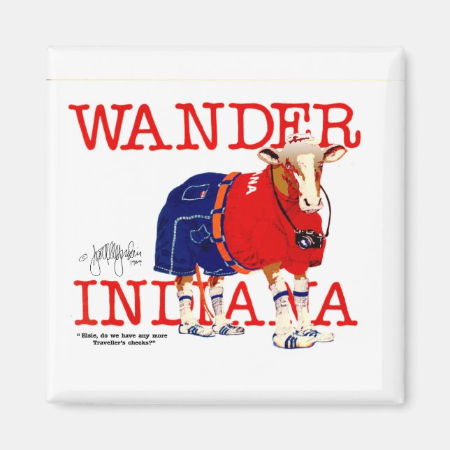 The Wander Indiana Cow Magnet (Front)