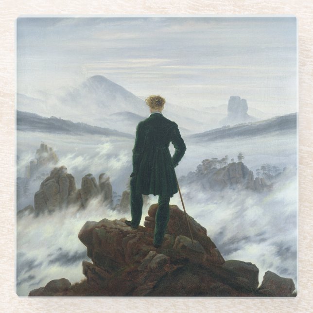 The Wanderer above the Sea of Fog, 1818 Glass Coaster (Front)