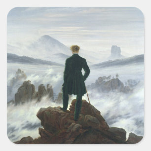 The Wanderer above the Sea of Fog, 1818 Square Sticker