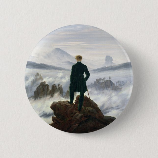 The Wanderer above the Sea of Fog 6 Cm Round Badge (Front)