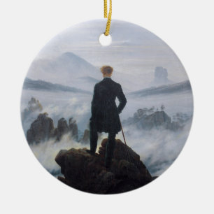 The wanderer above the sea of fog ceramic tree decoration