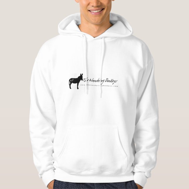 The Wandering Donkeys White Logo Hoodie S (Front)