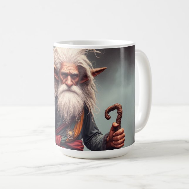 The Wandering Elf Wizard Coffee Mug (Front Right)