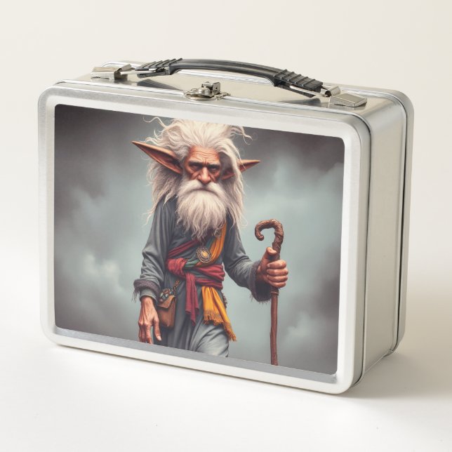 The Wandering Elf Wizard Metal Lunch Box (Front)