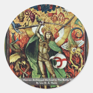 The War In Heaven Archangel Michael In The Battle Classic Round Sticker