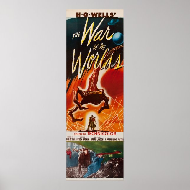 THE WAR OF THE WORLDS HG Wells Science Fiction Vin Poster (Front)