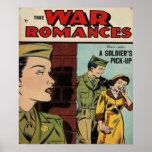 The War Romantics Comic Book  Poster<br><div class="desc">Vintage Romance Comic Book poster is a perfect design for home decor and valentine day.</div>