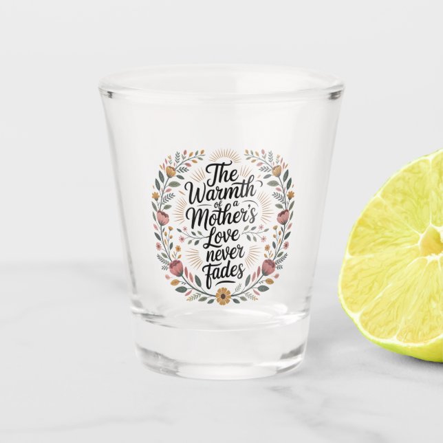 The Warmth Of A Mother's Love Never Fades Shot Glass (Front)