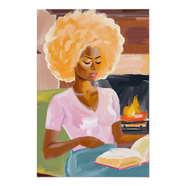 The Warmth of Pages: Afro Woman and Her Book  Poster (Front)
