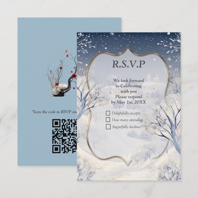 The Warmth of the Sun in the Winter  RSVP Card (Front/Back)