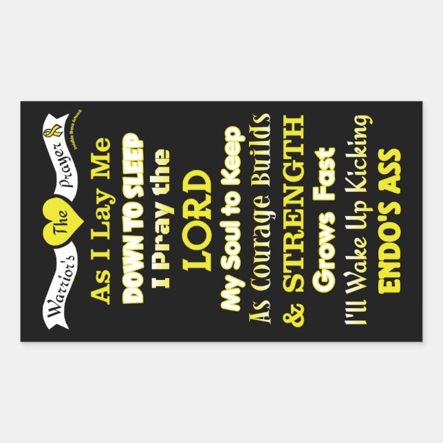 The Warrior's Prayer...Endometriosis Rectangular S Sticker (Front)