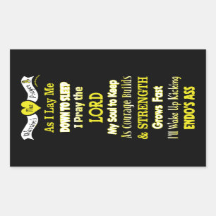 The Warrior's Prayer...Endometriosis Rectangular S Sticker