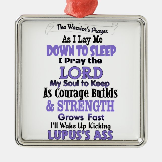 The Warrior's Prayer  Lupus Metal Tree Decoration (Front)