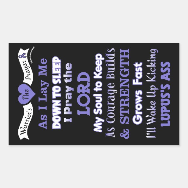 The Warrior's Prayer...Lupus Rectangular Sticker (Front)
