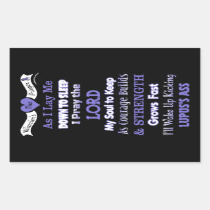 The Warrior's Prayer...Lupus Rectangular Sticker