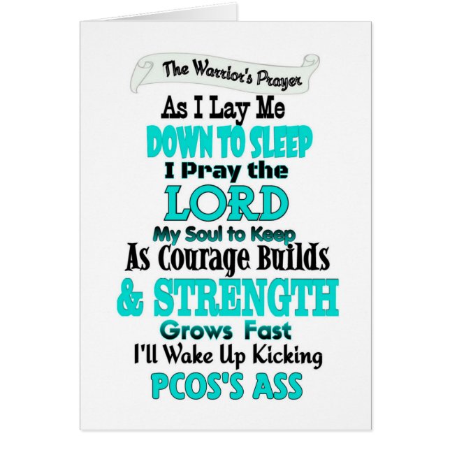 The Warrior's Prayer...PCOS (Front)