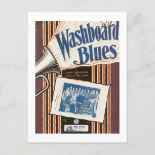 The Washboard Blues Vintage Songbook Cover Postcard