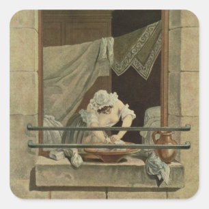 The Washerwoman, engraved by J. Laurent Julien (c1 Square Sticker
