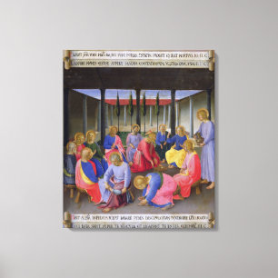 The Washing of the Feet, detail from panel three o Canvas Print