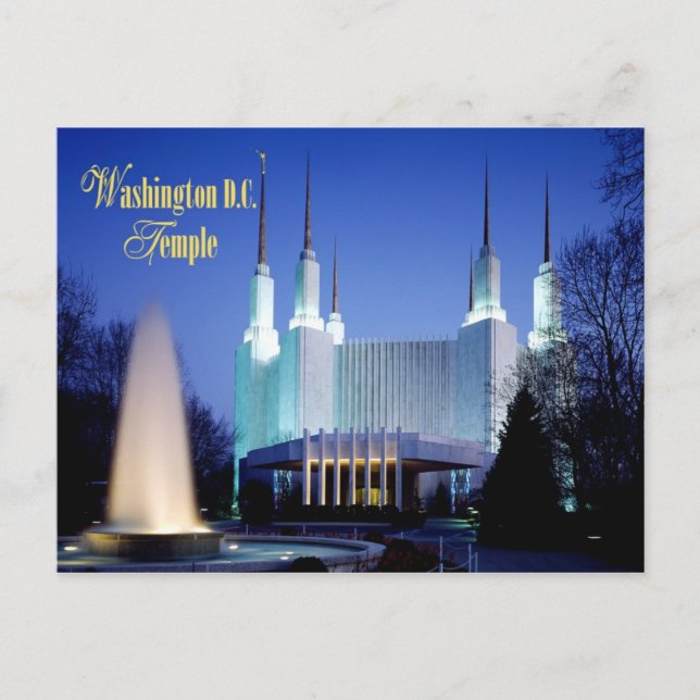The Washington D.C. Temple in Kensington, Maryland Postcard (Front)