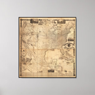 The Washington Map of the United States (1861) Canvas Print