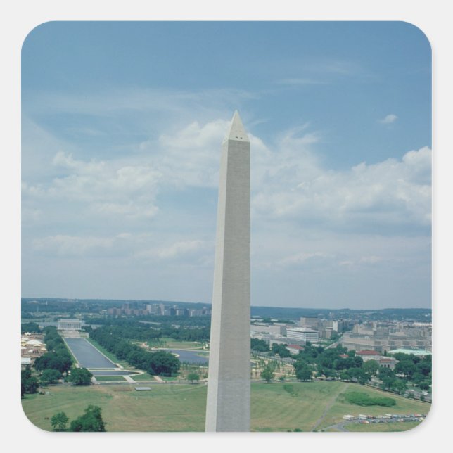 The Washington Monument, built 1848-85 Square Sticker (Front)