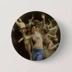 The Wasp's Nest by William Adolphe Bouguereau 6 Cm Round Badge