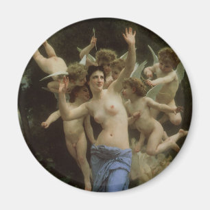 The Wasp's Nest by William Adolphe Bouguereau Magnet