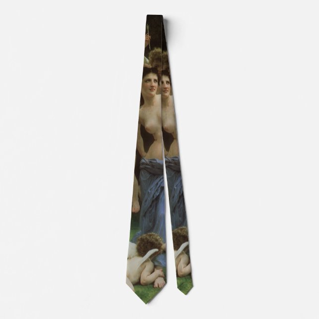 The Wasp's Nest by William Adolphe Bouguereau Tie (Front)