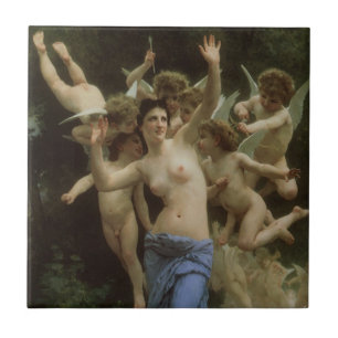 The Wasp's Nest by William Adolphe Bouguereau Tile