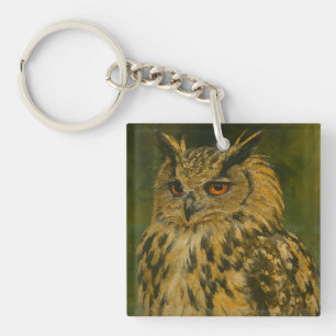 The Watcher – Eurasian Eagle-Owl in Woodland Light Key Ring