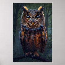 The Watcher in the Woods – Owl Portrait Wall Art