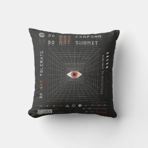The Watcher - Techno-Brutalist Streetwear Design Cushion