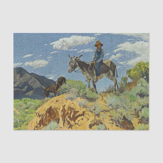 “The Watcher” Western Art by Walter Ufer Tissue Paper (Front)
