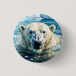 The Watchful Ice Guardian 3 Cm Round Badge