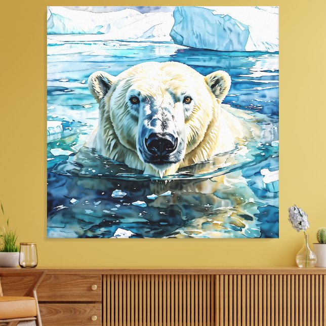 The Watchful Ice Guardian Canvas Print (Insitu(LivingRoom))