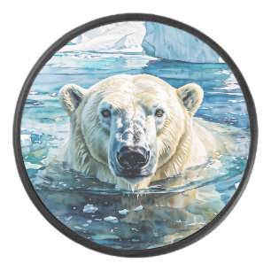 The Watchful Ice Guardian Hockey Puck
