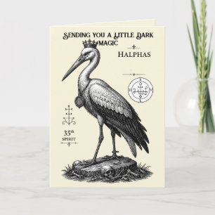 The Watchful Stork of Halphas Card