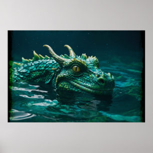 The Water Dragon Fantasy Art Poster
