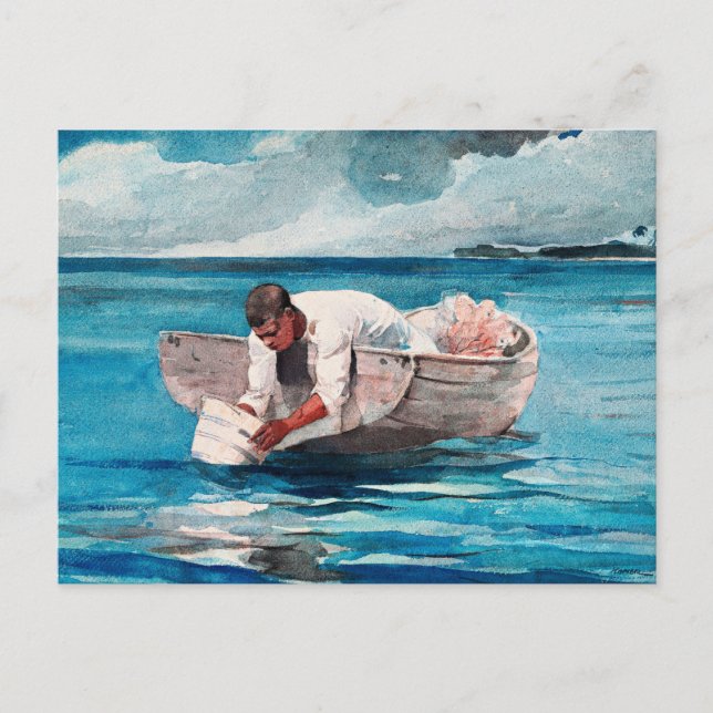 The Water Fan, famous art by Winslow Homer  Postcard (Front)