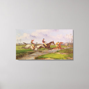 The Water Jump: the Autumn Steeplechase at Ballara Canvas Print