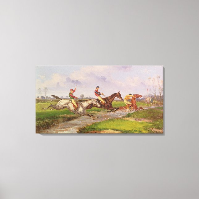 The Water Jump: the Autumn Steeplechase at Ballara Canvas Print (Front)