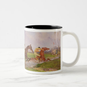 The Water Jump: the Autumn Steeplechase at Ballara Two-Tone Coffee Mug