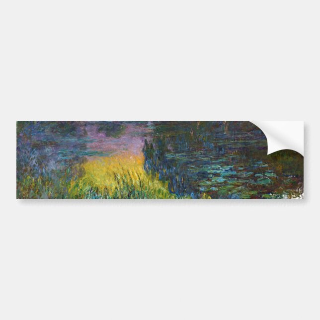 The Water Lilies - Setting Sun, Claude Monet Bumper Sticker (Front)