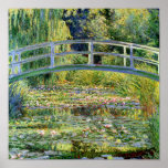 The Water-Lily Pond by Monet Fine Art Poster<br><div class="desc">The Water-Lily Pond with Japanese footbridge,   popular oil painting by French impressionist artist Claude Monet - Giverny,  France 1899.  Fine art poster prints.</div>