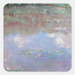 The Water Lily Pond (Clouds) (1903) Claude Monet Square Sticker