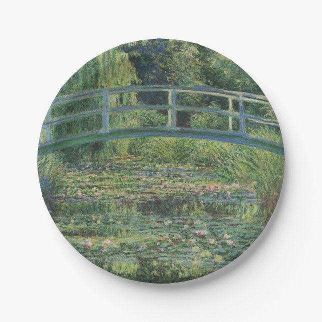 The Water-Lily Pond, Landscape Oil Painting, Monet Paper Plate (Front)