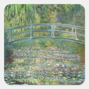 The Water Lily Pond Vintage French Painting Square Sticker